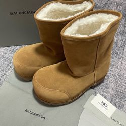 Balenciaga Boots Brown Fur Inside 