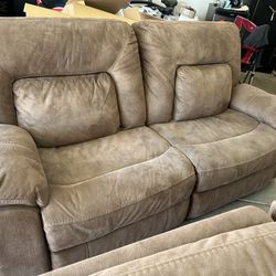 2 Couches With Recliners In Seat