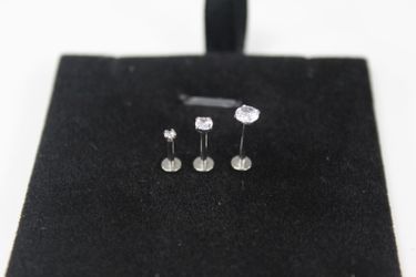 BodyJ4You Surgical Steel Clear CZ Flat Back Stud Set
