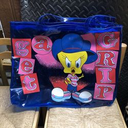 Tweety Looney Tunes Vinyl Tote Bag Excellent Condition