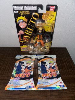 Naruto Shippuden Bandai ultimate legends figure plus 2 platinum trading cards sleeved