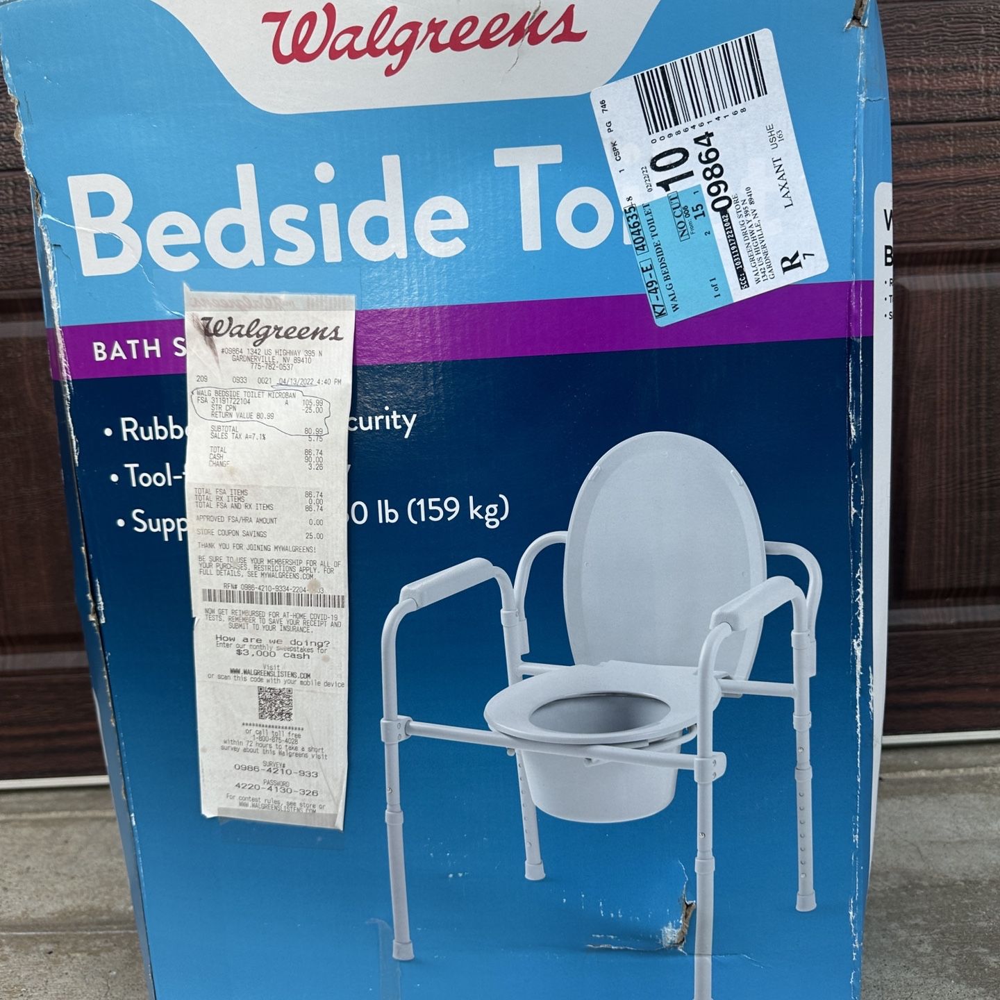 Bedside toilet walgreens sale
