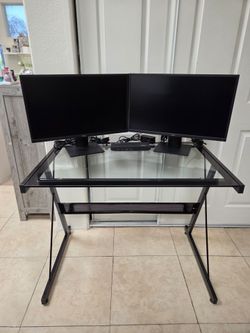 Desk with monitors