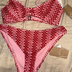 Pink & Red Swim Suit 