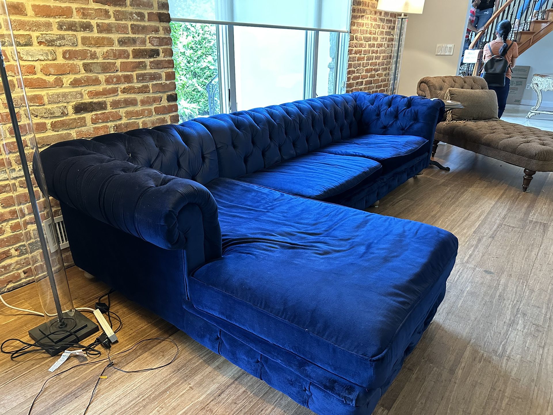 RH Kensington Indigo Blue Sectional Couch