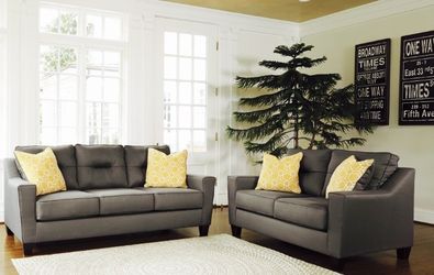 New Premium Luxury Grey Couch and Loveseat! More sectional savings with bedroom suite set deals!