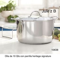 Princess House.  Olla De 10 Qts Con Parrilla Nueva En Su Caja 