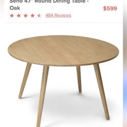 Oak Round Table 
