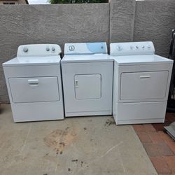 Lot of 3 White Dryers – Whirlpool & Kenmore
