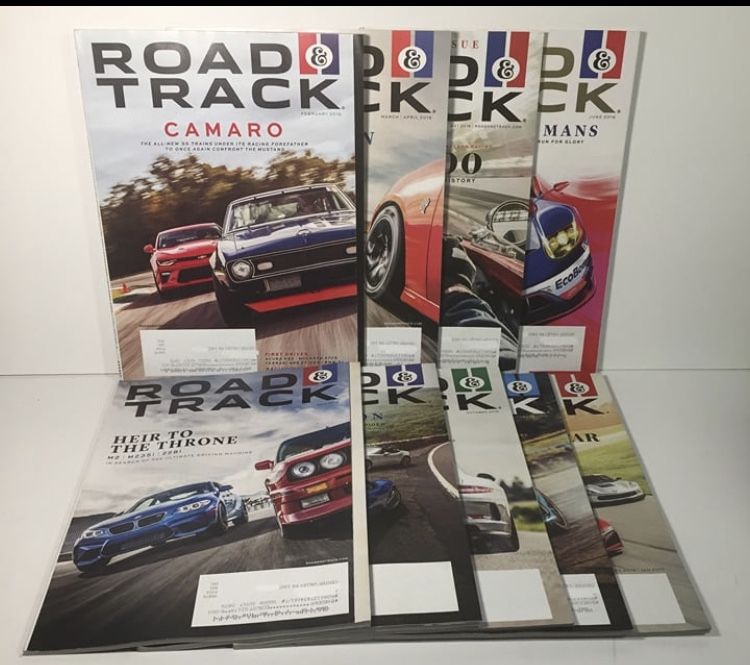 Road And Track 2016 Lot of 9 Magazines Cars Automobiles Racing