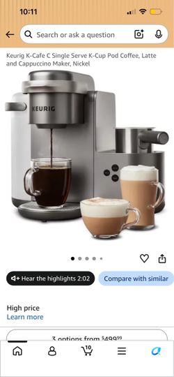 Keurig K-Cafe C Single Serve Coffee Maker Nickel