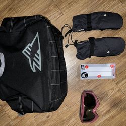 Snowboard Boot Bag, Gloves, Goggles