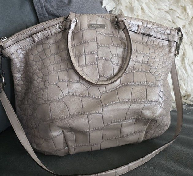 Rare Croc Embossed Coach Leather Satchel