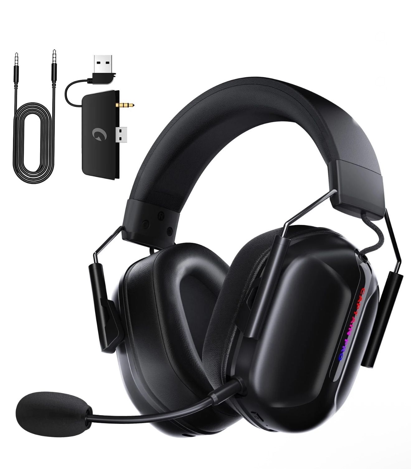 Wireless Gaming Headset for Xbox One,Xbox Series X|S, PS4, PS5,PC, Mac, Switch,Bluetooth 5.3,2.4GHz USB Over Ear Gaming Headphone,Xbox Headsets with