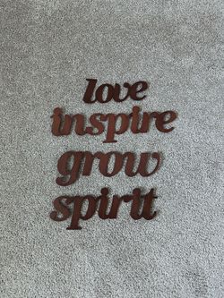 Metal Wall Decor Words - Love, Inspire, Grow, Spirit