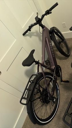Aventon Level E-City Bike Dark Purple 27.5in Rear Hub Motor Rear Rack