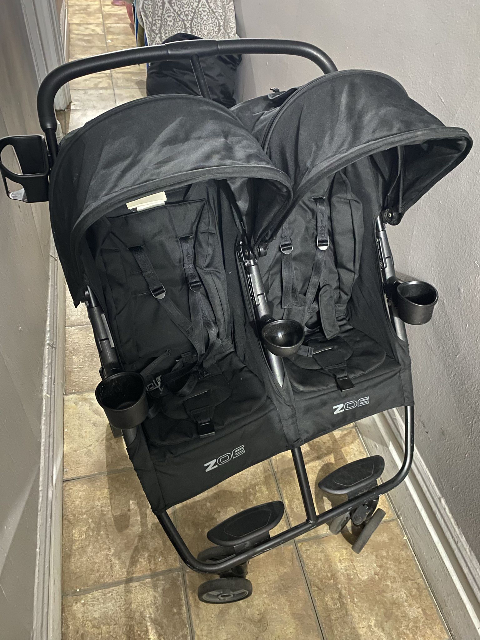 Zoe Twin Stroller Black