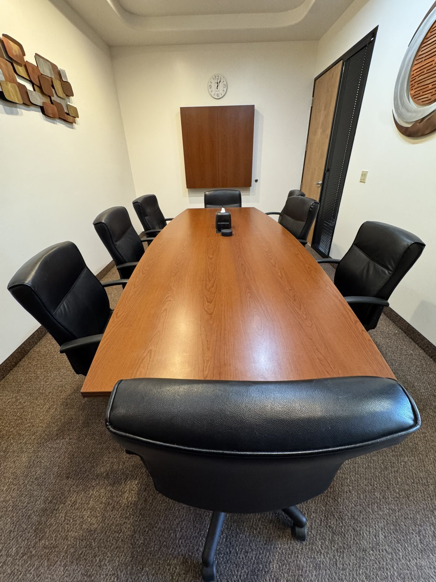 Conference Table And Leather Chairs 