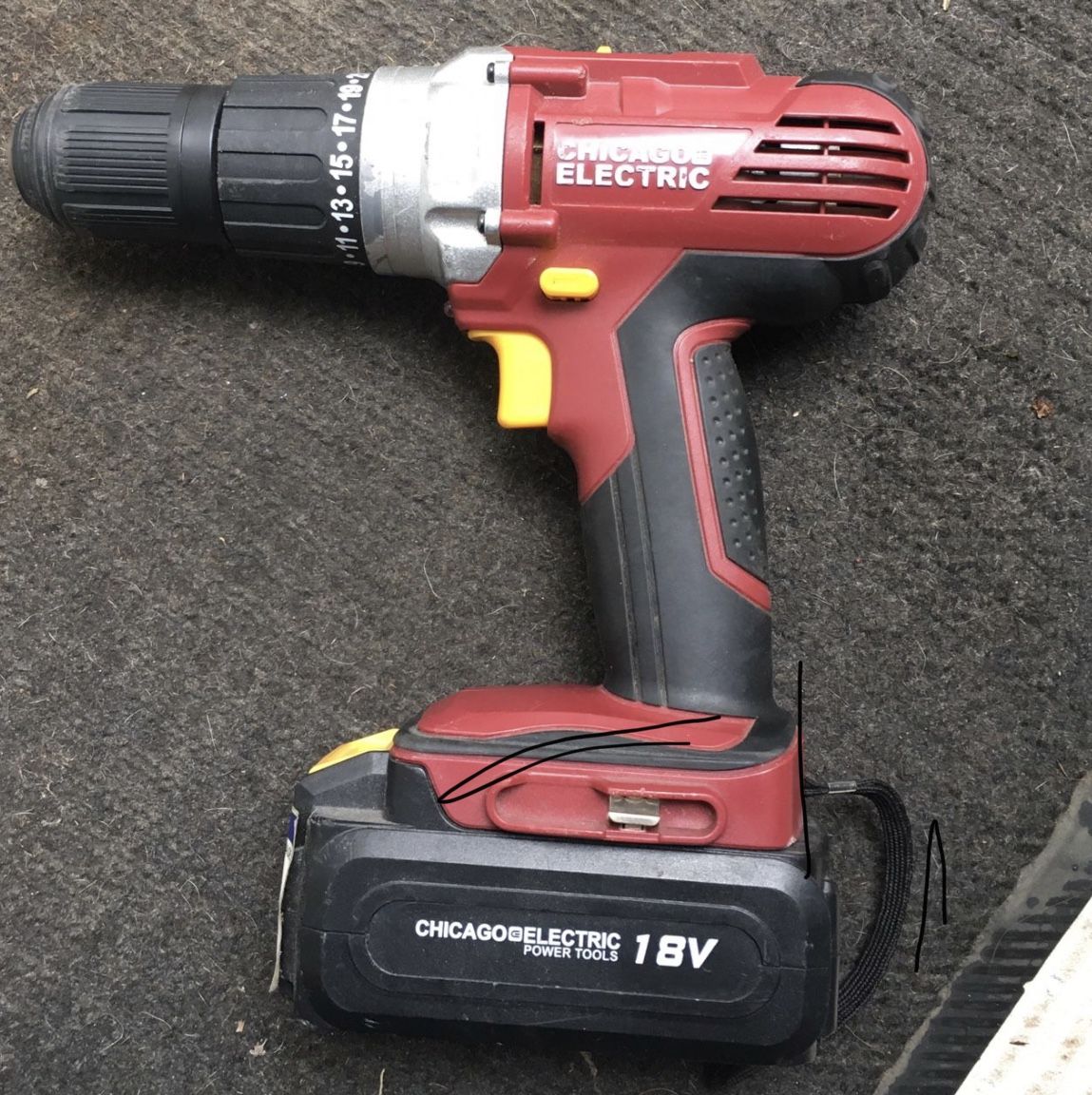 Harbor freight Chicago Electric drill Clutch Battery 18v Screwdriver Tool Power Tool With Charger