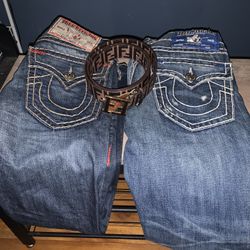 True Religion / Tan Fendi Belt 