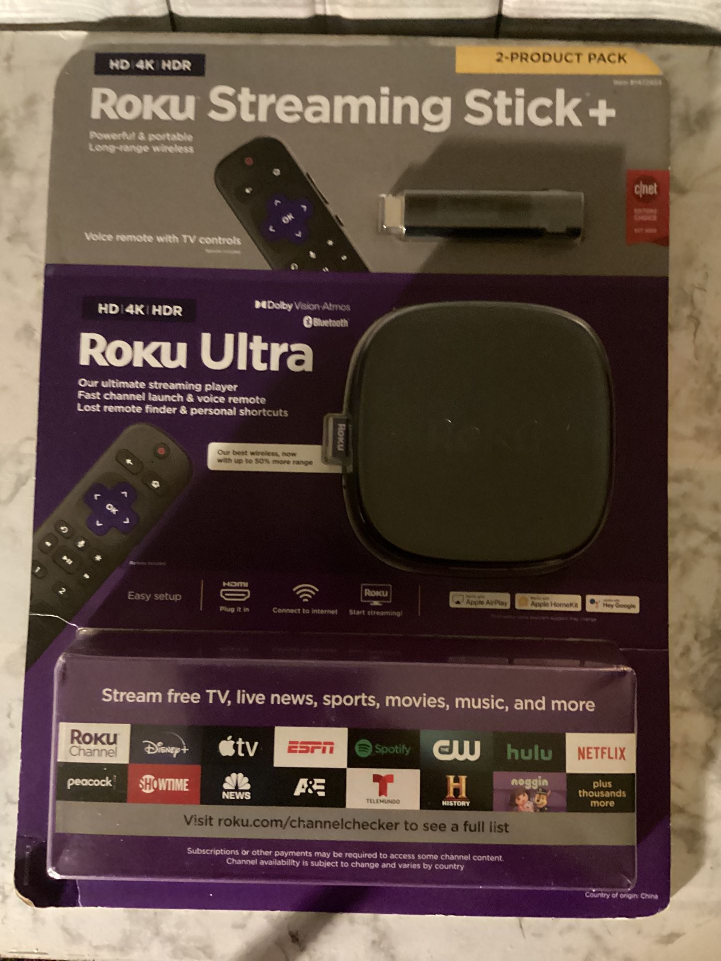 Roku 2 Product Pack/ 4k Streaming Stick + Roku Ultra+ Voice Remote