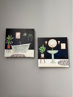 Bathroom decor painting