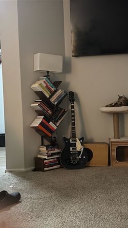 Bookshelf with lamp