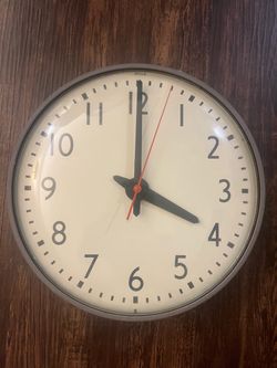 Vintage Simplex Industrial/School Wall Clock 13" Curved Glass Model 5745