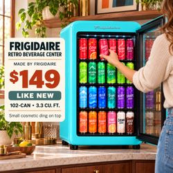 Brand-New Frigidaire Retro Beverage Fridge – 102-Can