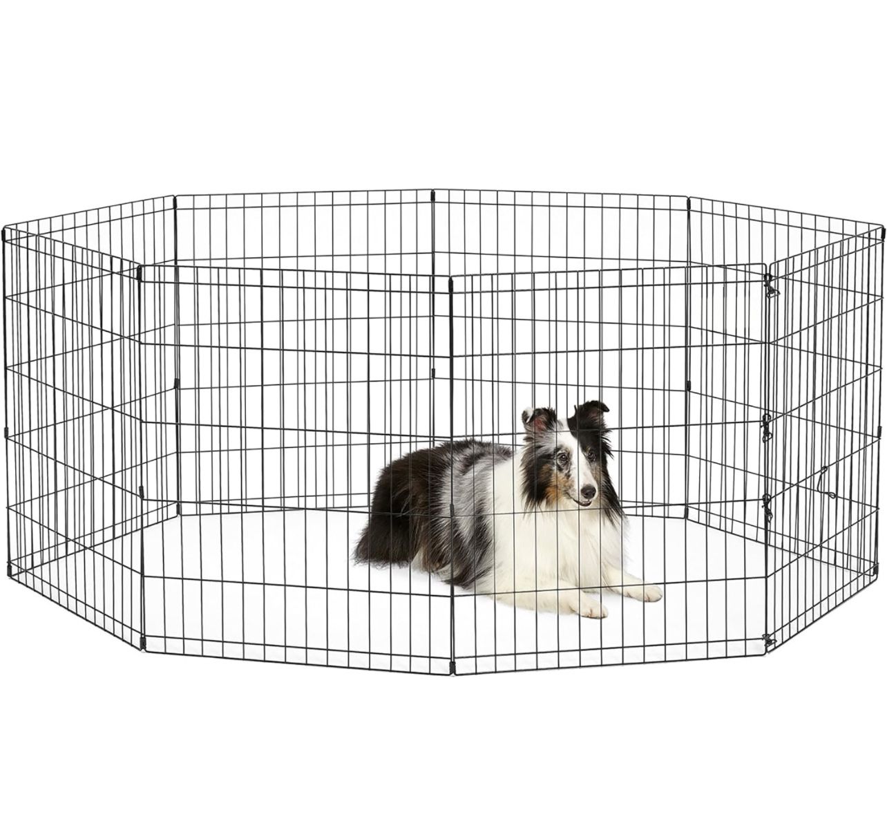 Foldable Black Metal Dog Exercise Pen