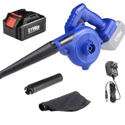 New Leaf Blower Cordless, 2-in-1 20V 4.0 AH Lithium Battery Leaf Vacuum, 130CFM Lightweight Battery Powered Leaf Blower w/Variable-Speed, Handheld Job