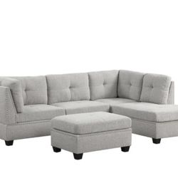 Gray Boucle Sectional 