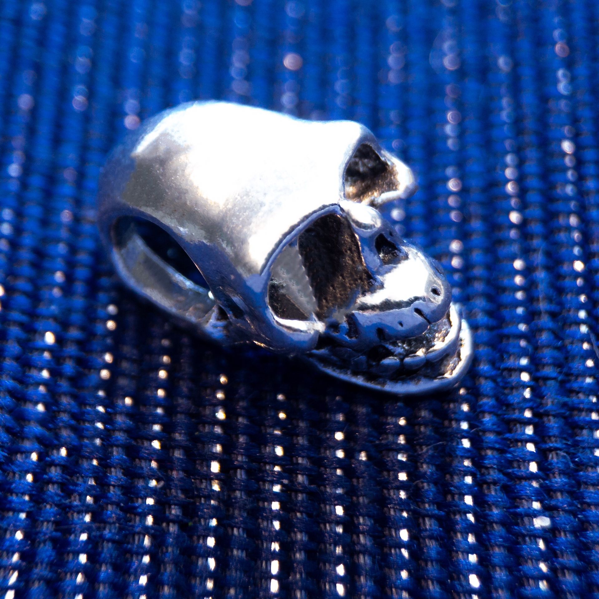 925 Sterling Silver Skull Charm for Charm Bracelets or Necklace - Pandora Compatible