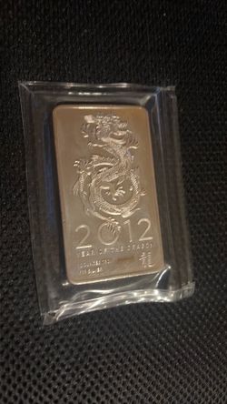10oz silver year of dragon bar
