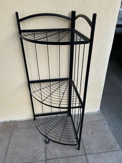 Black Metal 3-Tier Corner Shelf