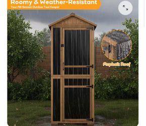 Wood & Metal Garden Shed with Waterproof Asphalt Roof, Lockable-GF39