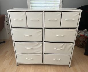 White 10 Fabric Storage Drawers Metal Frame Dresser Closet Organizer- 2 Available!