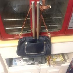 No Brand Flop Over With Zipper Blue Clean Purse