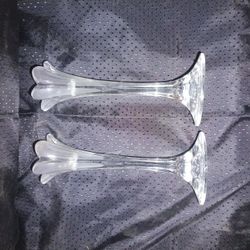 Vintage 80s Crystal Candle Holders