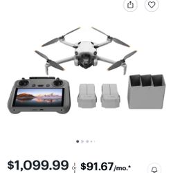 DJI - Mini 4 Pro Fly More Combo Drone and RC 2 Remote Control with Built-in Screen - Gray
