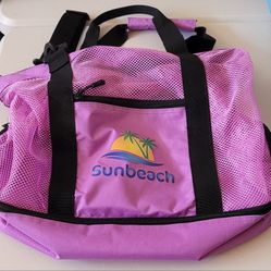 Pink/Purple Beach Tote With Cooler