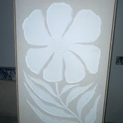 24” X 36” Flower Painting Framed Wall Decor 