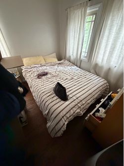 Free must pick up today queen bed frame and mattress
