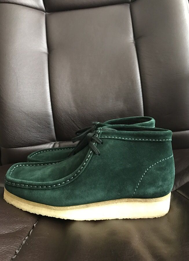 Clarks Wallabee Boot Green Suede men's size 9