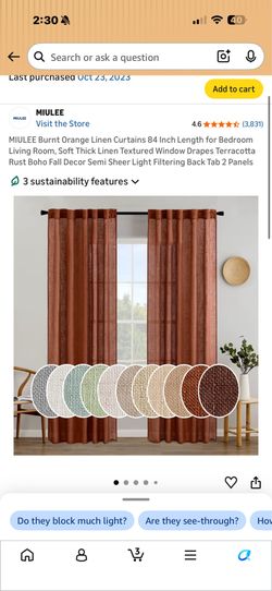 Burnt orange curtain ONLY one
