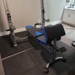 Adjustable Weight Bench & Barbell Rack