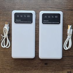 2 Pack White 20000mah Power Bank