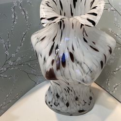 Handmade Blown Vase Murano Style Women’s Bust Torso 12 “ High