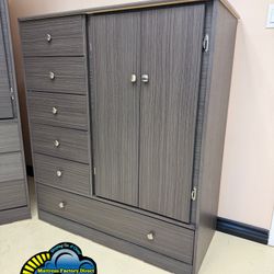 Grey Pacoima Closet Wardrobe Dresser Ropero Nuevo Bonito Armoire 