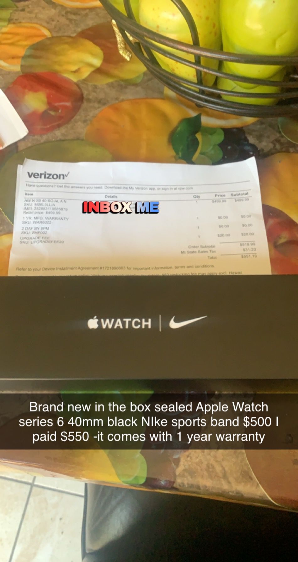 Apple Watch series 6 40mm Nike sport-band “brand new” “Sealed”
